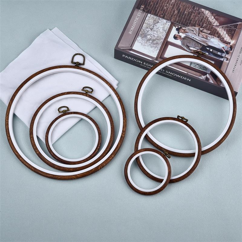 Embroidery Hoop Plastic - รอบรูปไข่สีไม้เย็บปักถักร้อยสะดึงชุดเย็บปักถักร้อยห่วงจมูกสำหรับ DIY งานปักครอสติชเข็มเครื่องมือตัดเย็บ
