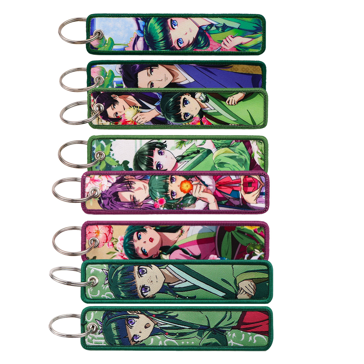 Embroidery Gift Ideas - พวงกุญแจปักลายภาพสาวอนิเมะสไตล์วินเทจแบบตะวันออก 1 ชิ้น สายคล้องกุญแจสวยงามสำหรับกระเป๋าถือ กระเป๋าเป้ ของตกแต่งแฟชั่น