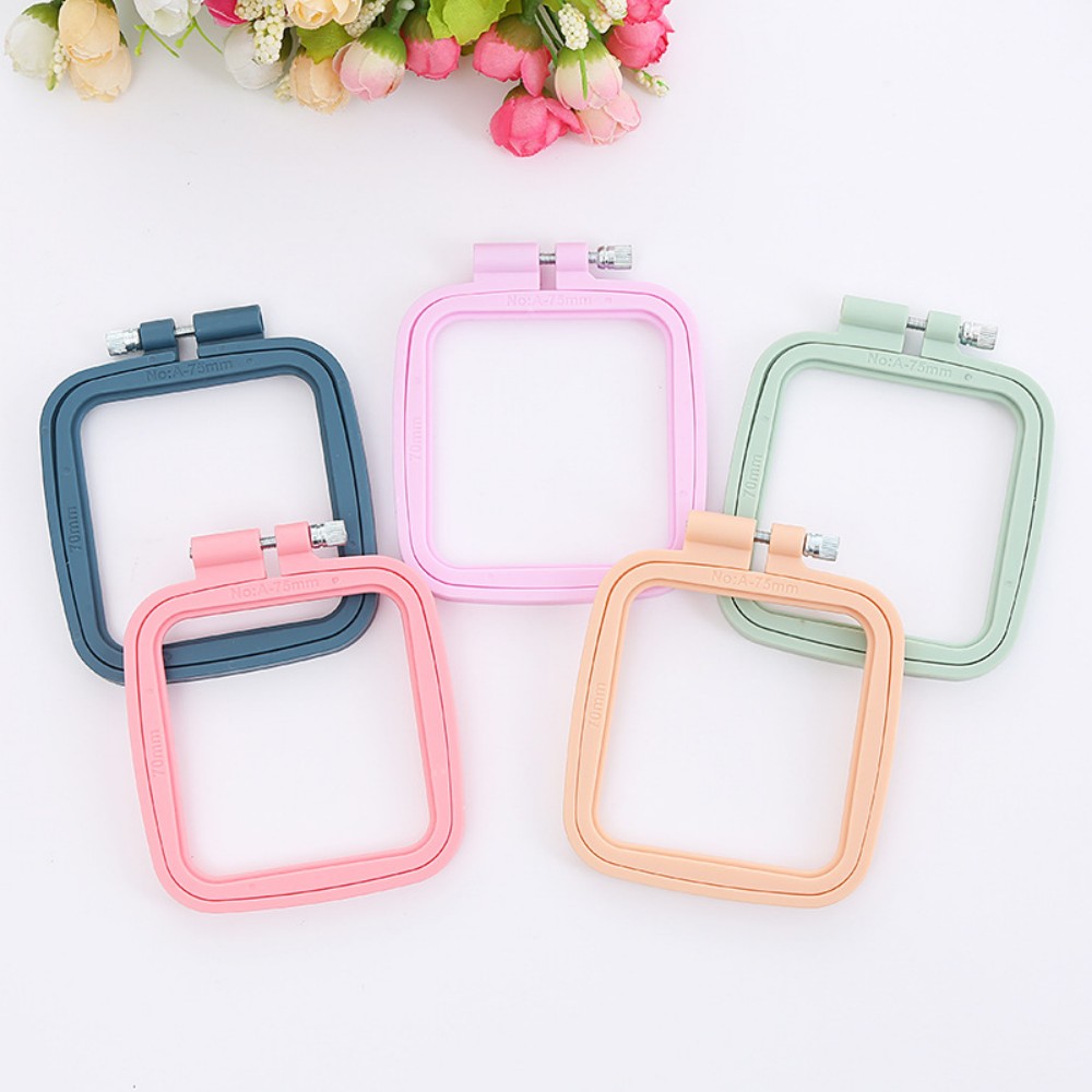 Embroidery Hoop Plastic - รูปไข่/สแควร์พลาสติกเย็บปักถักร้อย Hoops กรอบสีเย็บปักถักร้อย Hoop แหวนสําหรับครัวเรือน DIY