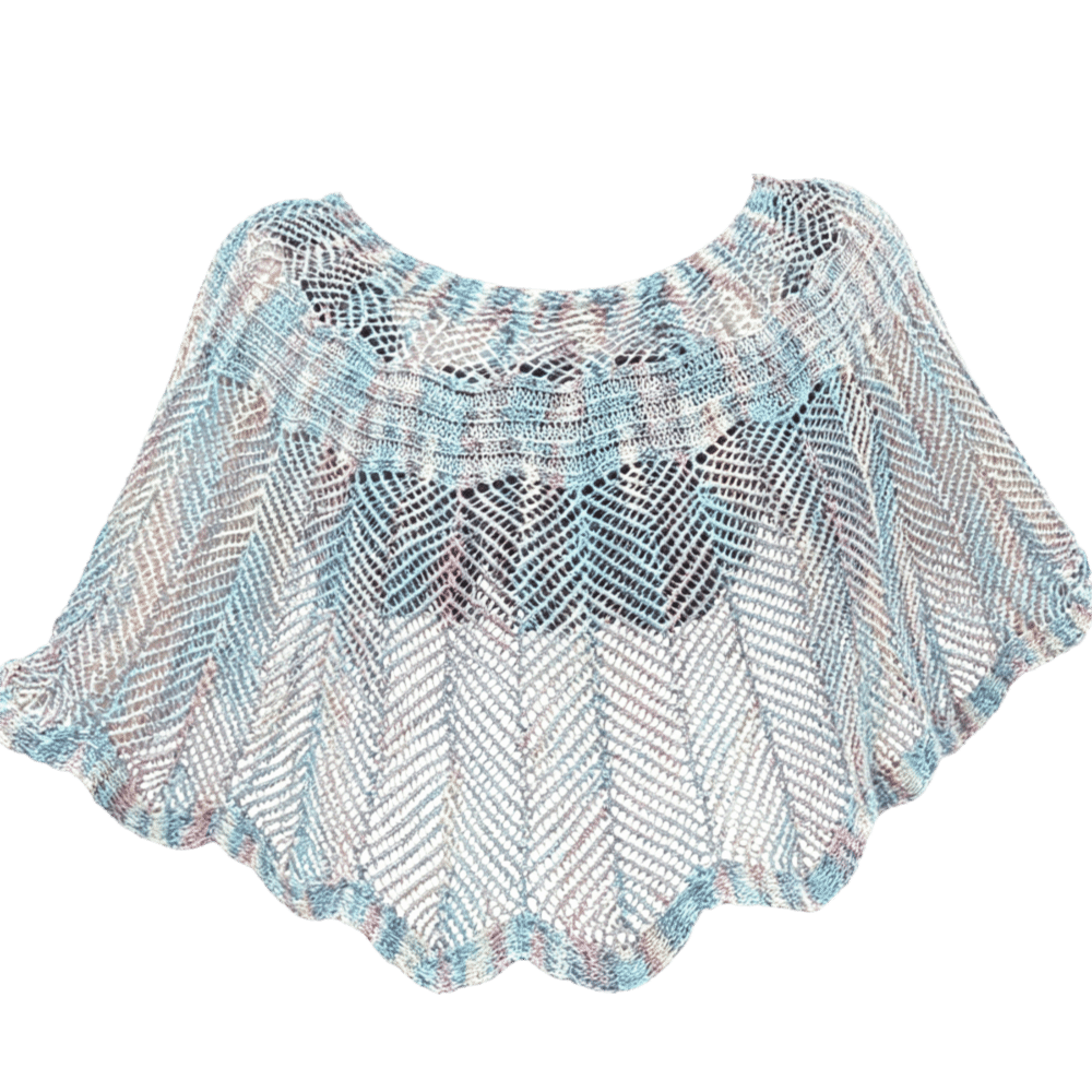 Embroidery Simple - เสื้อคลุมโครเชต์แบบสวมหัว ประดับเข็มกลัดมุก ลายฉลุสไตล์วินเทจ ปกถอดออกได้ ผ้าลูกไม้ถัก ชุดคลุมชายหาด