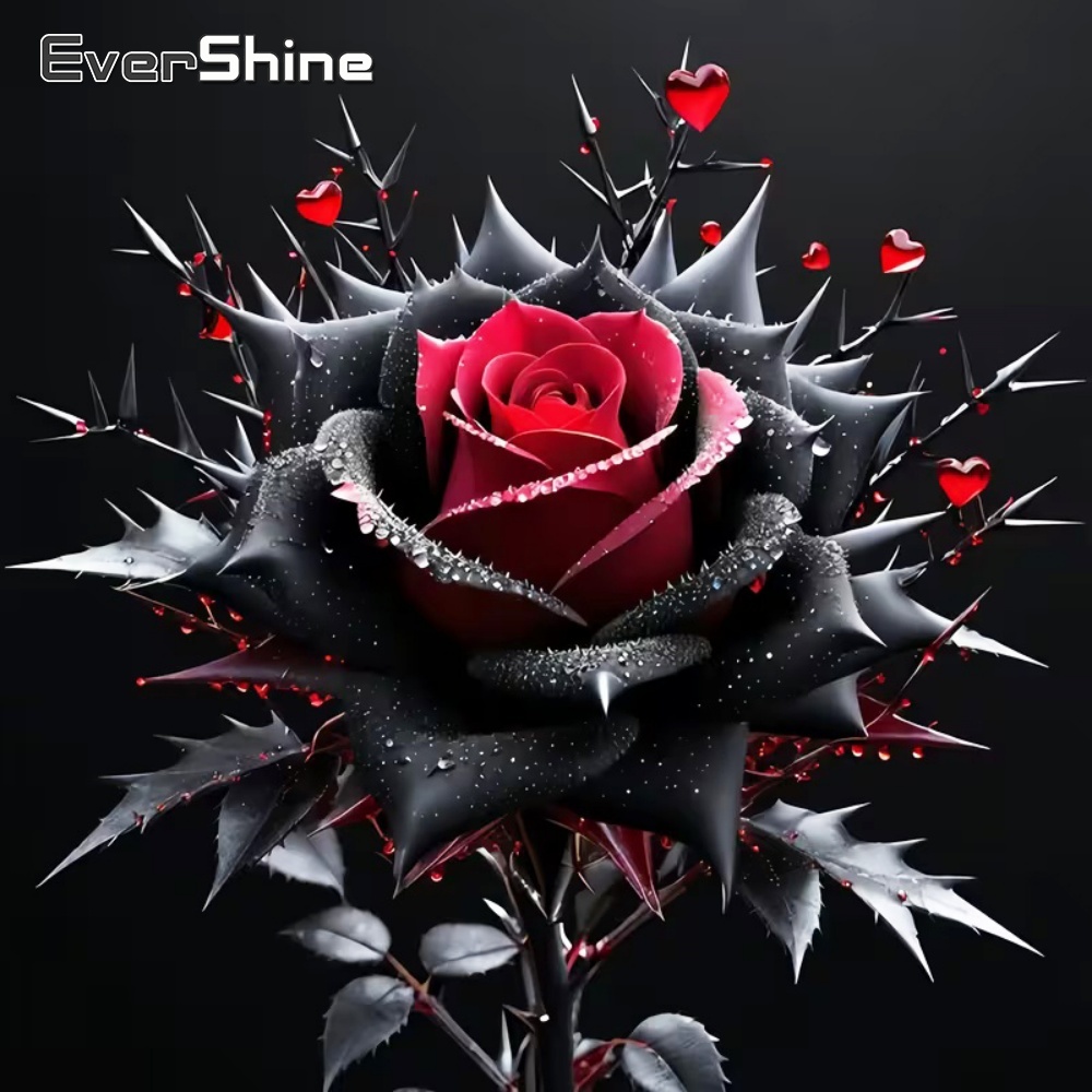 Embroidery Gift Ideas - ชุดปักครอสติชลายดอกกุหลาบ Evershine Diamond Painting งานฝีมืออะคริลิก DIY