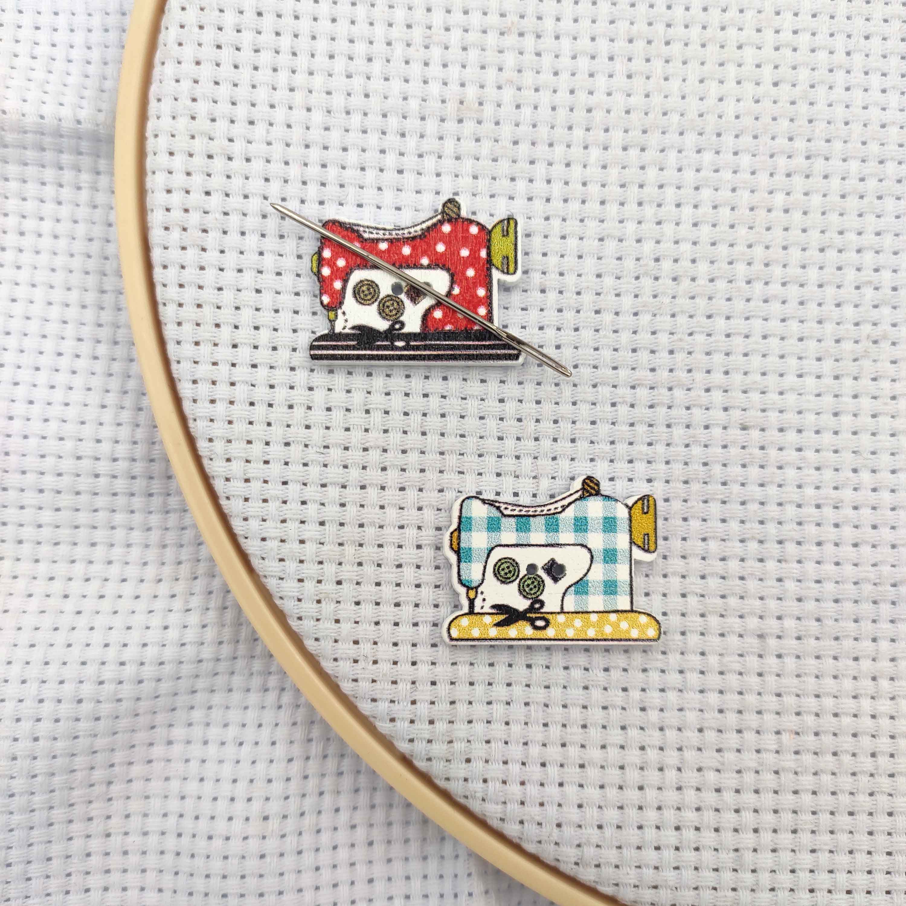 Needle Minder Magnet - เข็ม Minders จักรเย็บผ้าไม้ 2 ชิ้นผู้ถือเข็มเย็บปักถักร้อยแม่เหล็กเข็ม Keeper