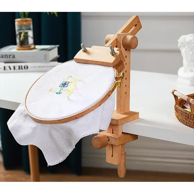 360 °   วงแหวนปักผ้าไม้แบบปรับ - Embroidery Hoop Stand บทวิจารณ์และราคา