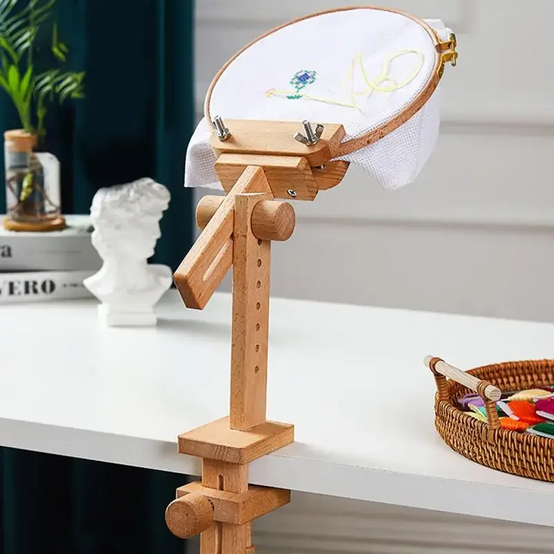 360 °   วงแหวนปักผ้าไม้แบบปรับ - Embroidery Hoop Stand บทวิจารณ์และราคา