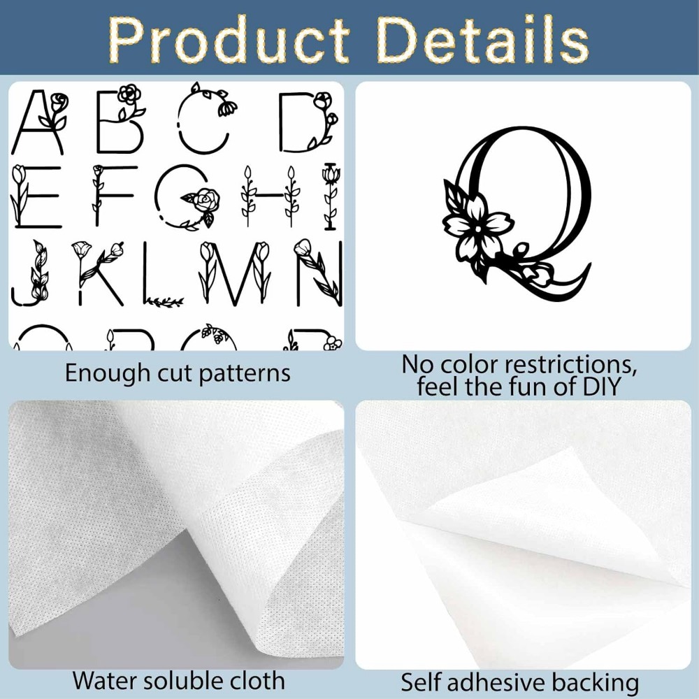 ตัวอักษร A-Z ที่ละลายน้ําได้เย - Embroidery Water บทวิจารณ์และราคา