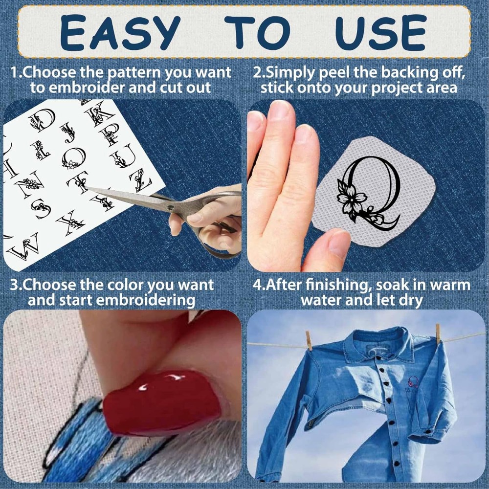 ตัวอักษร A-Z ที่ละลายน้ําได้เย - Embroidery Water บทวิจารณ์และราคา
