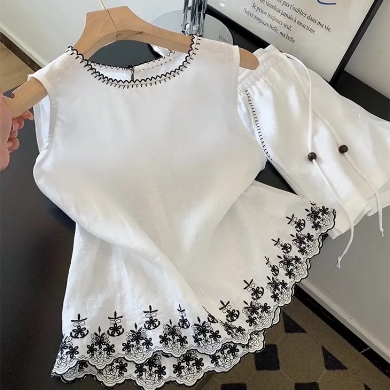 ชุดเซ็ตสองชิ้นสำหรับผู้หญิง เส - Embroidery Simple บทวิจารณ์และราคา