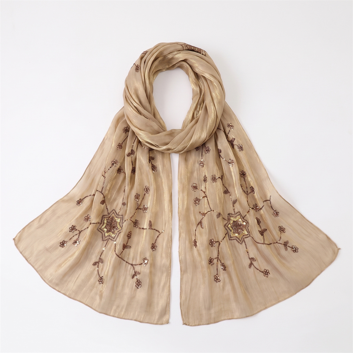 ผ้าคลุมศีรษะฮิญาบลายยับพร้อมปั - Embroidery Fashion บทวิจารณ์และราคา