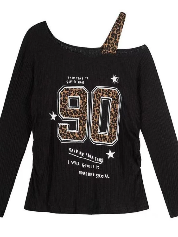 เสื้อยืดลายเสือดาวสไตล์ Y2K แบ - Embroidery Fashion บทวิจารณ์และราคา