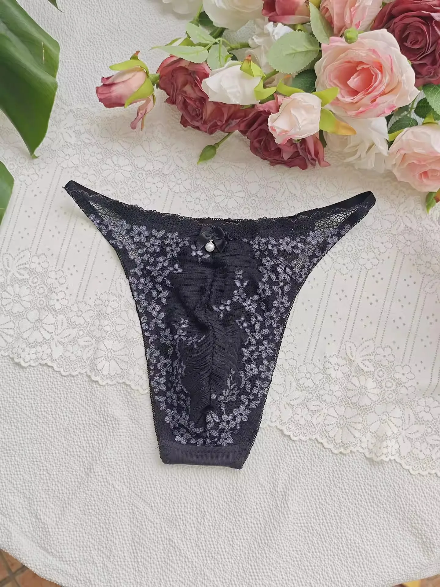 กางเกงในชายลูกไม้สีดำ ปักลายแฮ - Embroidery Gift บทวิจารณ์และราคา