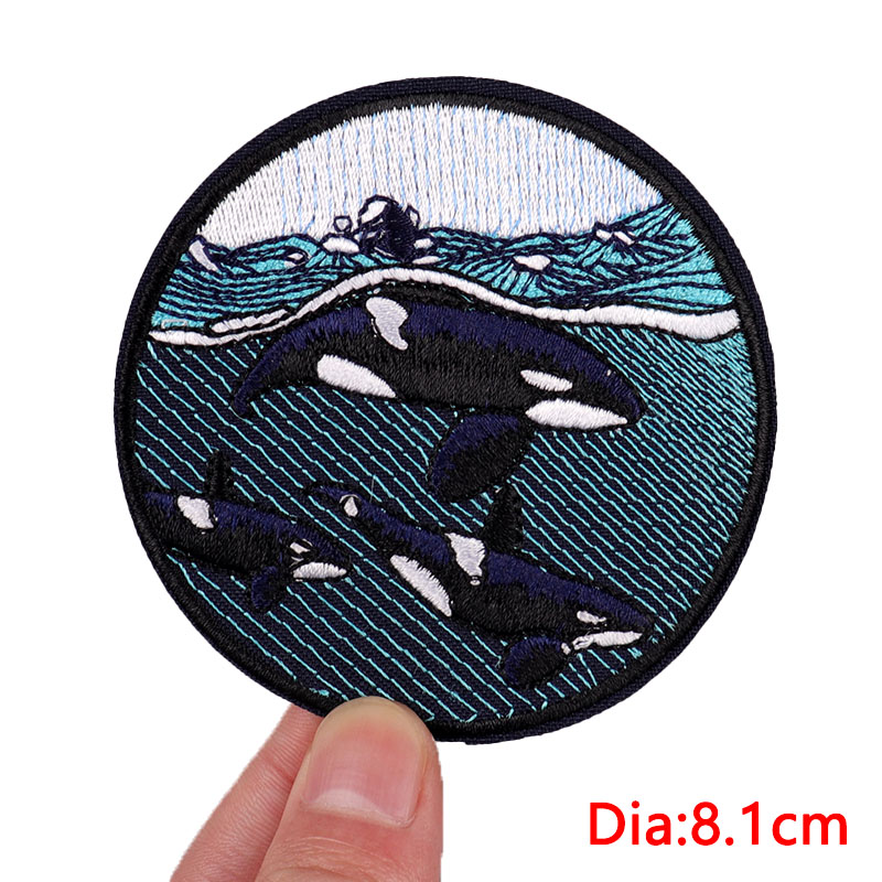 Van Gogh คลื่น Patch สัตว์/Wha - Embroidery Whale บทวิจารณ์และราคา