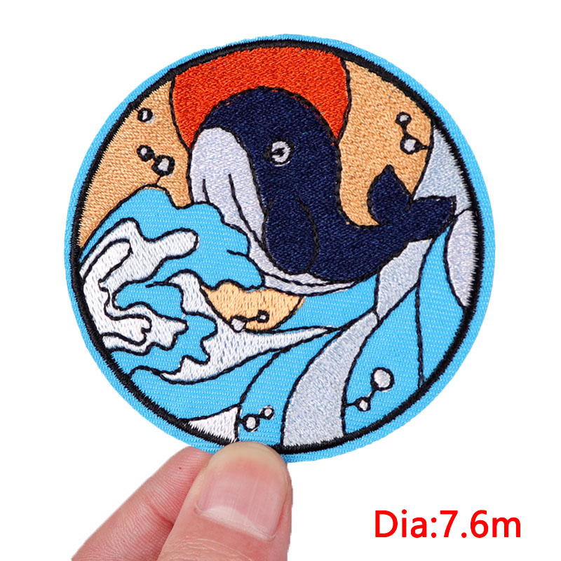 Van Gogh คลื่น Patch สัตว์/Wha - Embroidery Whale บทวิจารณ์และราคา