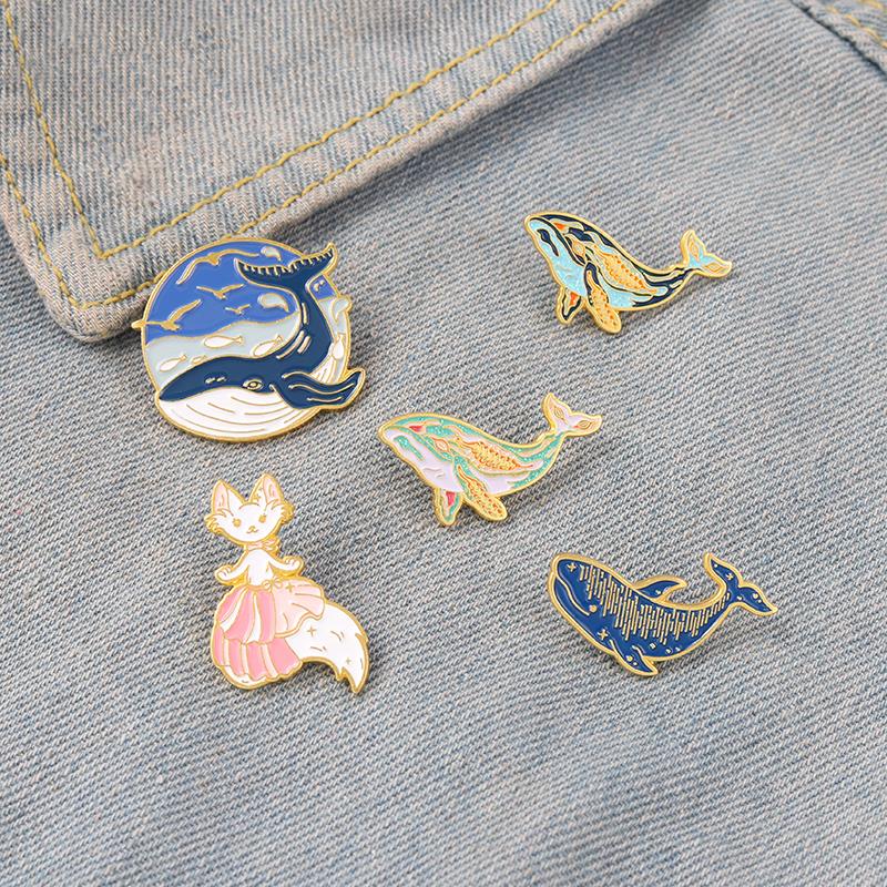 ปลาวาฬEnamel Pin Dreamyปลาวาฬห - Embroidery Whale บทวิจารณ์และราคา