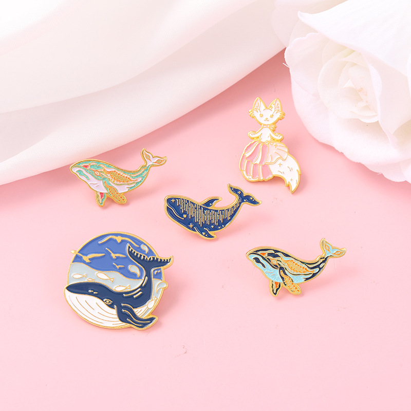 ปลาวาฬEnamel Pin Dreamyปลาวาฬห - Embroidery Whale บทวิจารณ์และราคา