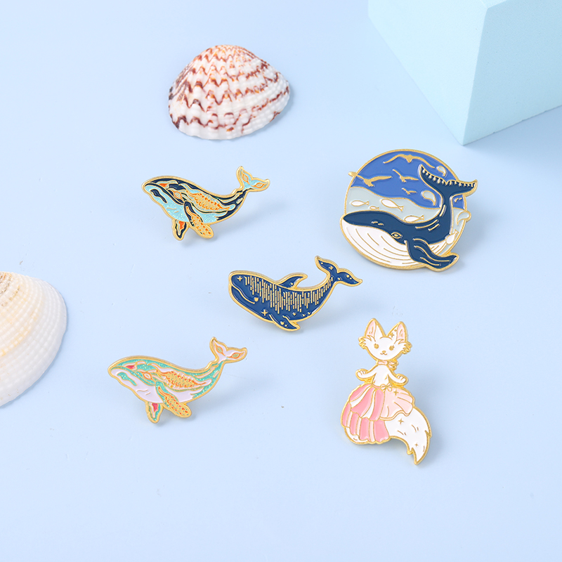 ปลาวาฬEnamel Pin Dreamyปลาวาฬห - Embroidery Whale บทวิจารณ์และราคา