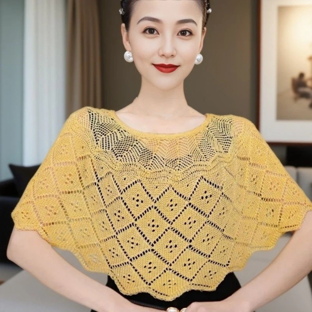 เสื้อคลุมถักโครเชต์แบบสวม คอถอ - Embroidery Simple บทวิจารณ์และราคา
