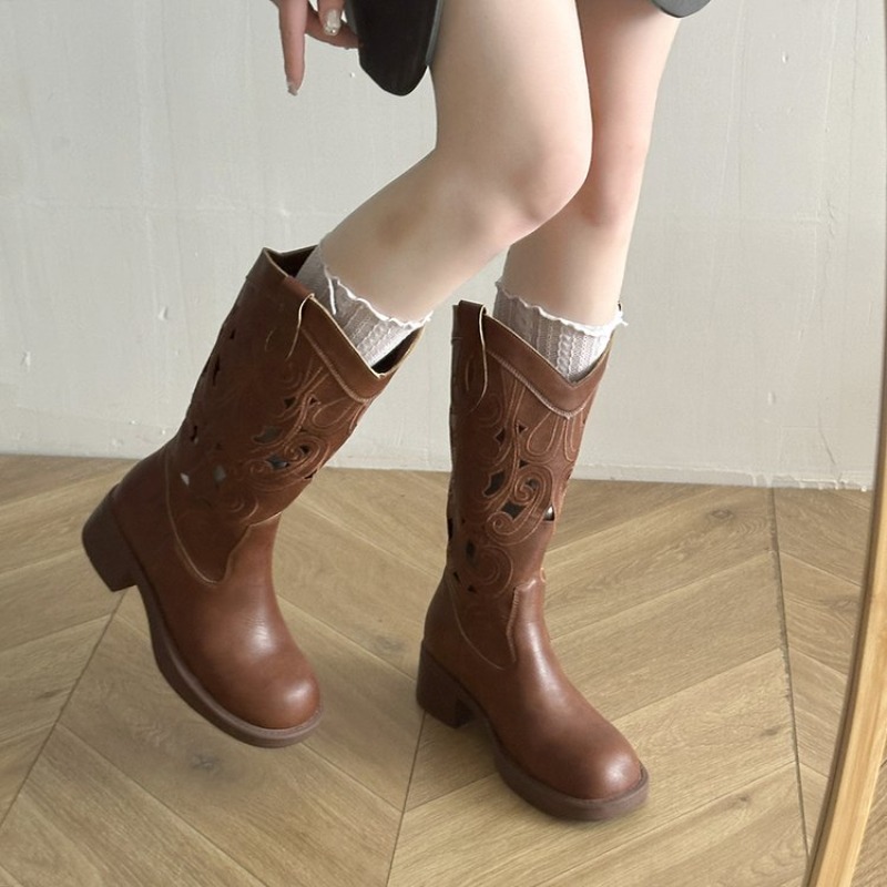 รองเท้าบูทคาวบอยสไตล์ตะวันตกสำ - Embroidery Outfit บทวิจารณ์และราคา