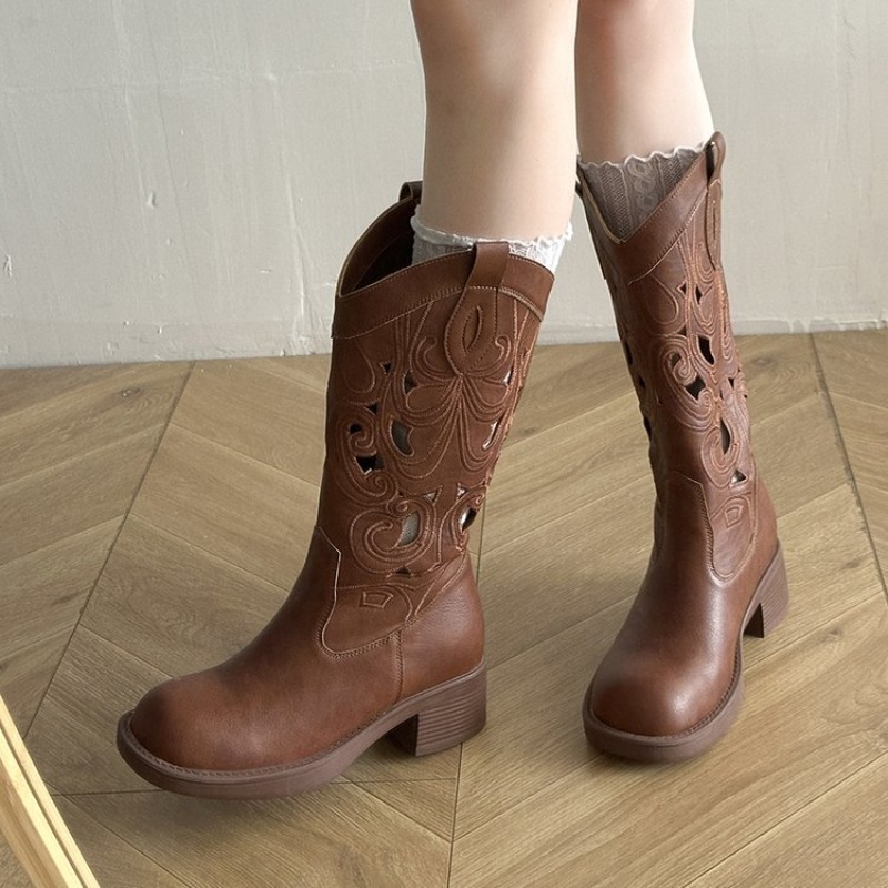 รองเท้าบูทคาวบอยสไตล์ตะวันตกสำ - Embroidery Outfit บทวิจารณ์และราคา