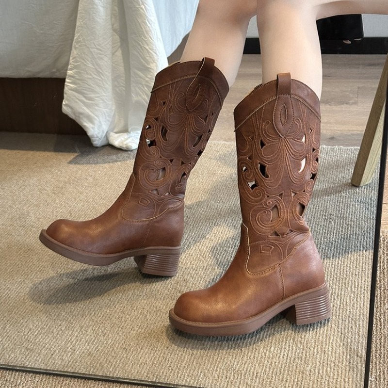รองเท้าบูทคาวบอยสไตล์ตะวันตกสำ - Embroidery Outfit บทวิจารณ์และราคา