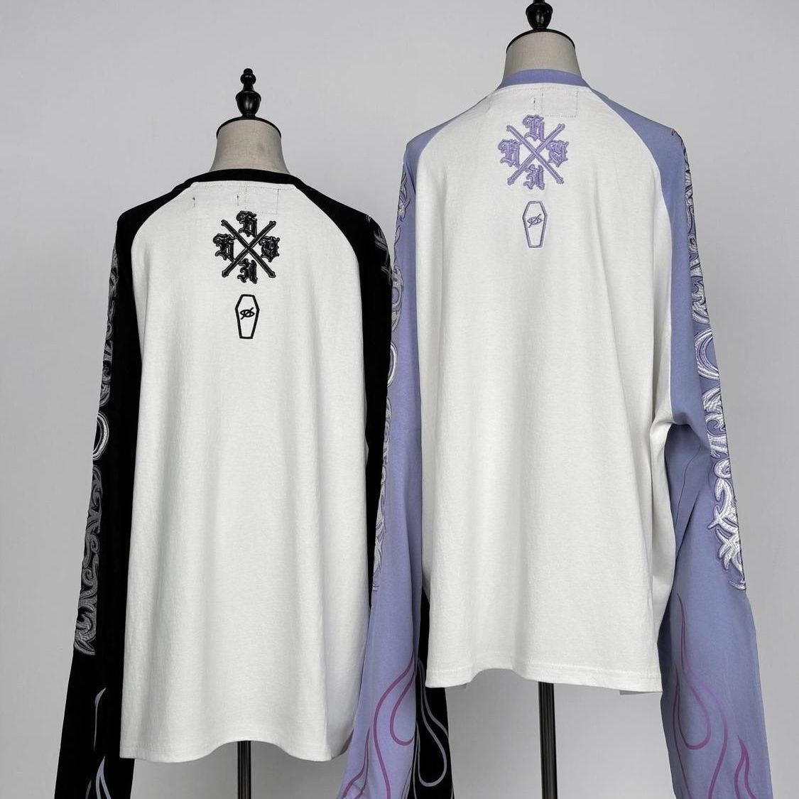เสื้อยืดแขนยาวทรงหลวมลายปักลาย - Embroidery Tshirt บทวิจารณ์และราคา