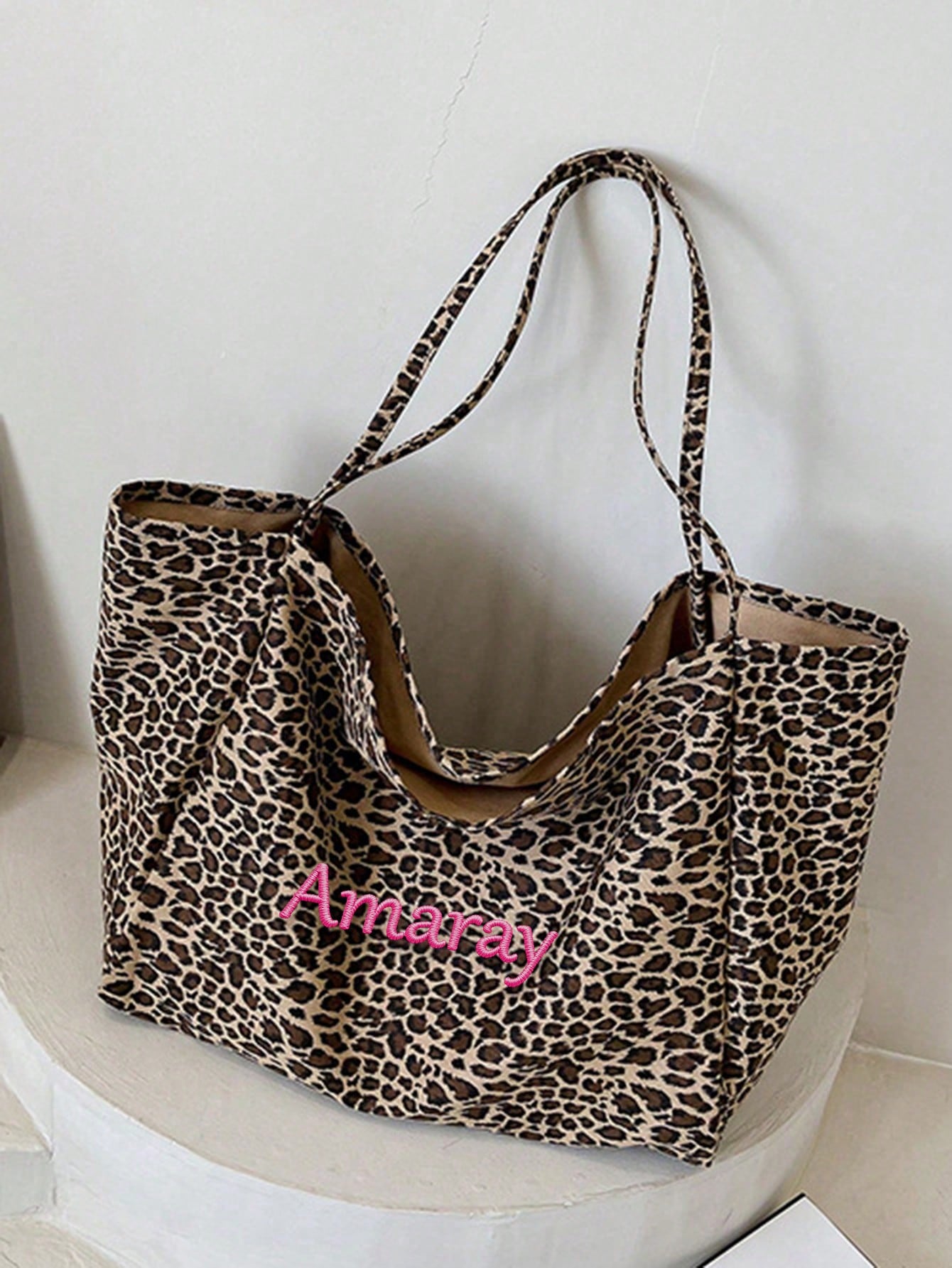 กระเป๋าโท้ทลายเสือดาวแบบกำหนดเ - Embroidery Gift Ideas บทวิจารณ์และราคา