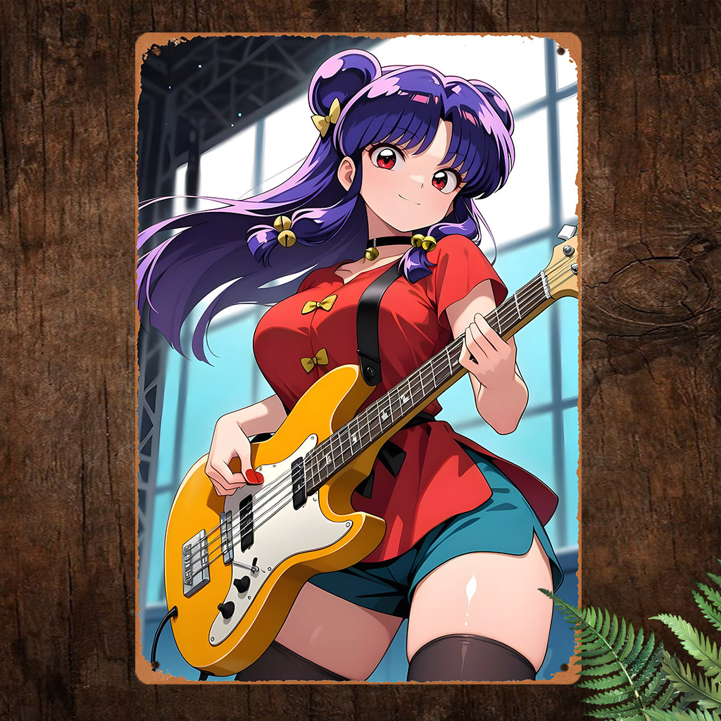 ป้ายโลหะรูปสาวนักดนตรีแนวอนิเม - Embroidery Water บทวิจารณ์และราคา