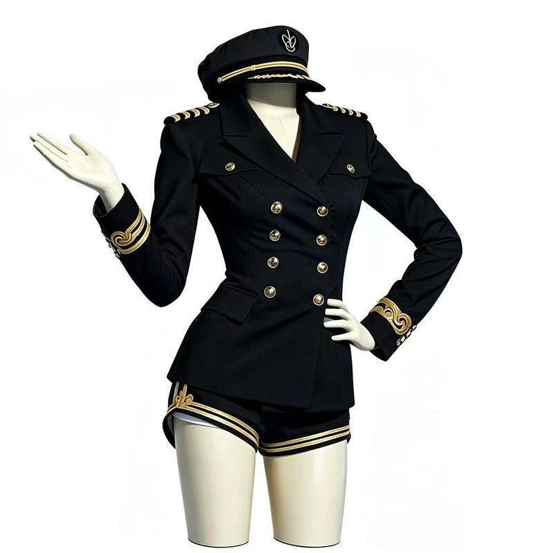 ชุดยูนิฟอร์มกัปตันเรือสีดำขาวส - Embroidery Outfit บทวิจารณ์และราคา